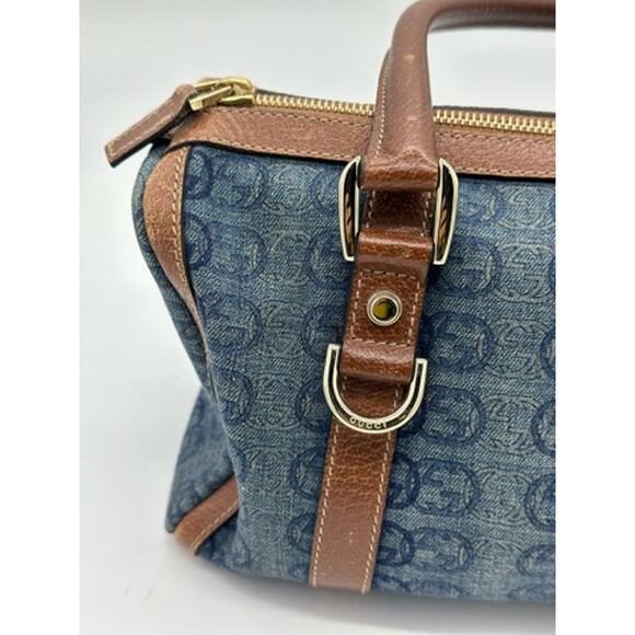 Vintage Gucci GG pattern Abby Boston Bag Denim*Awesome design! Snag HER! - Picture 5 of 15